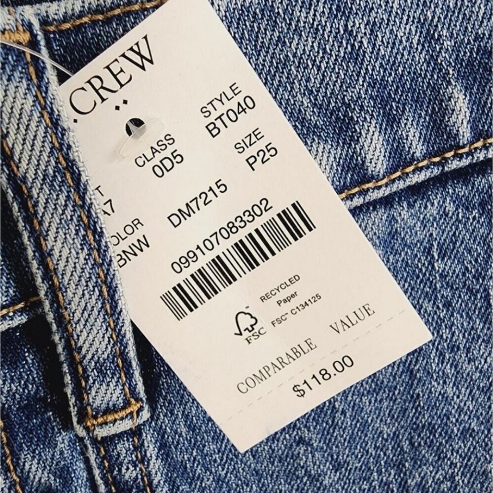 ​J. Crew Utility Jean High Rise Crop Wide Leg Patch Pocket Dark Wash 25P New - Picture 6 of 12